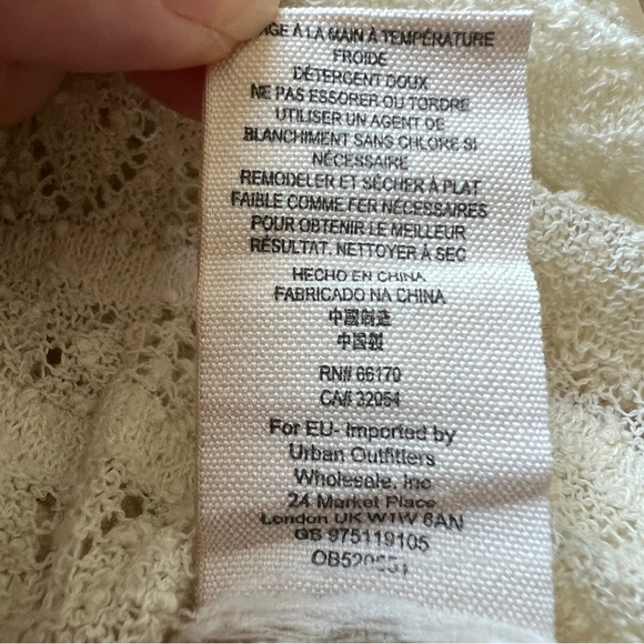 COPY - FREE PEOPLE Cream Crochet Flare Sleeve Off Shoulder Free Flow Top Medium - Picture 9 of 14